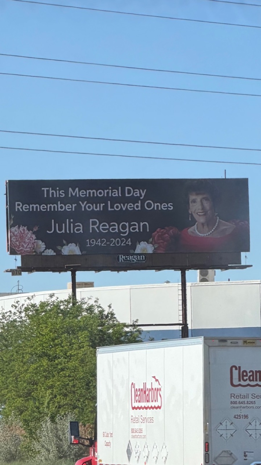 Julia Reagan billboard on Warm Springs Road